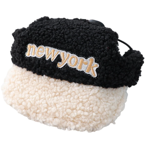 Dog Baseball Cap, Cat Fall Warm Hat  Pet Caps for Kittens & Puppies, Sun Protection & Decorative Embroidered Hats (Black, Small)