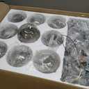 Modern Black Chandelier Sputnik Ceiling Light Fixture with 12 Globe Glass Shade Chandeliers for Dining Room Farmhouse Kitchen Living Room Bedroom Office34" Large Chandelier