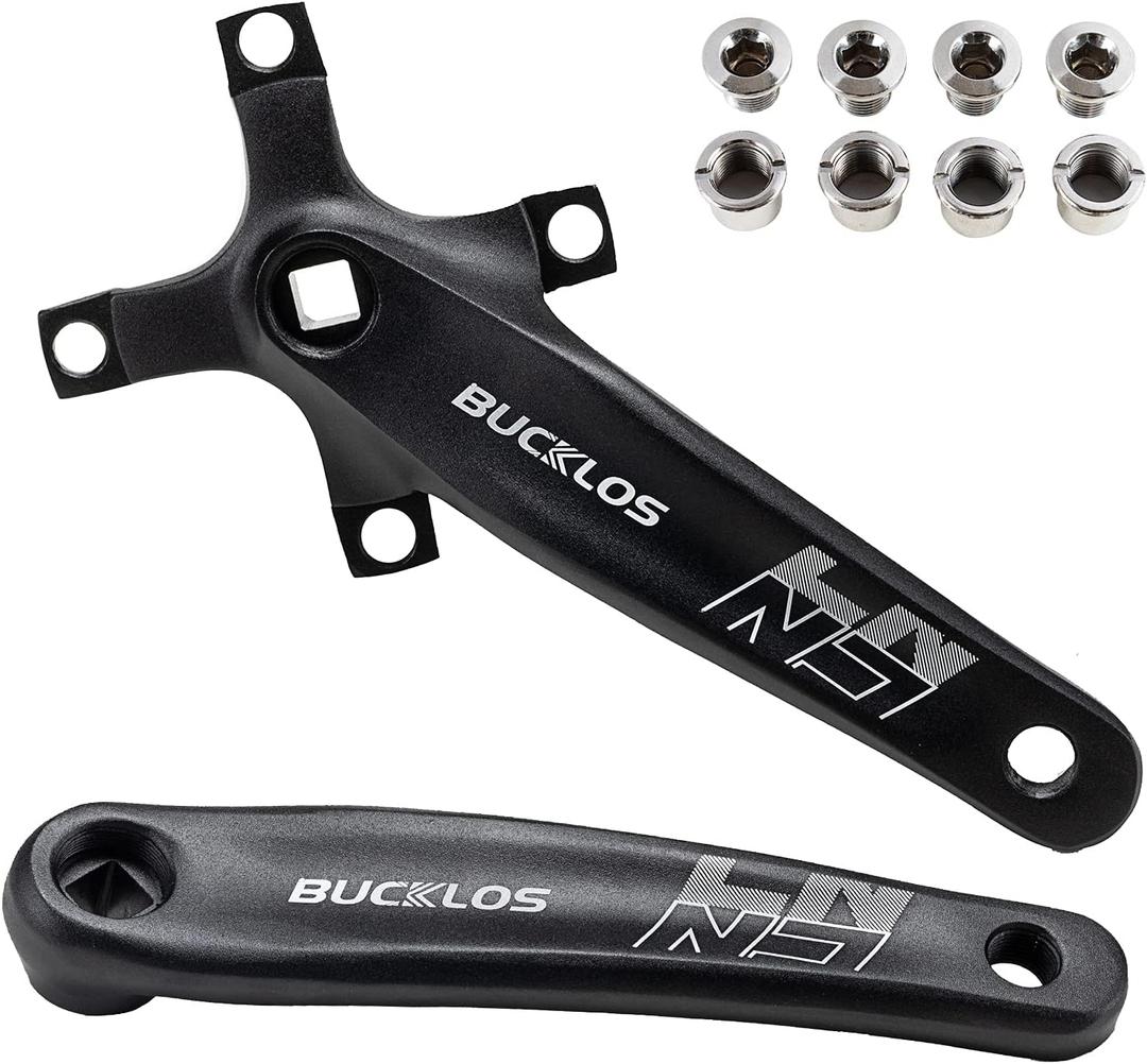 BUCKLOS Double/Triple 64/104 BCD Square Taper Bike Crankset - 2x/3x Mountian Bike MTB 170mm Bicycle Cranksets with 22/24/26/32/38/42/44T Chainring for 8/9/10 Speed