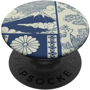 Blue Japanese Landscape Mountain PopSockets Adhesive PopGrip