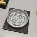 8.26 in Grey Dog Bowl Slow Feeder Ceramic for Medium and Large Breed, Elevated/Raised Slow Feeding Dog Food Water Dish Heavy Weighted, Puppy Dish for Fast Eaters, Puzzle Eating Bowl Modern Maze