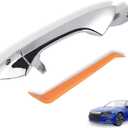 Front Left Chrome Exterior Door Handle Compatible with Honda Accord 2008-2012 Outer Driver Side with Keyhole, Cover and Removal Tool 72181-TA5-A11 72683-TA5-A11