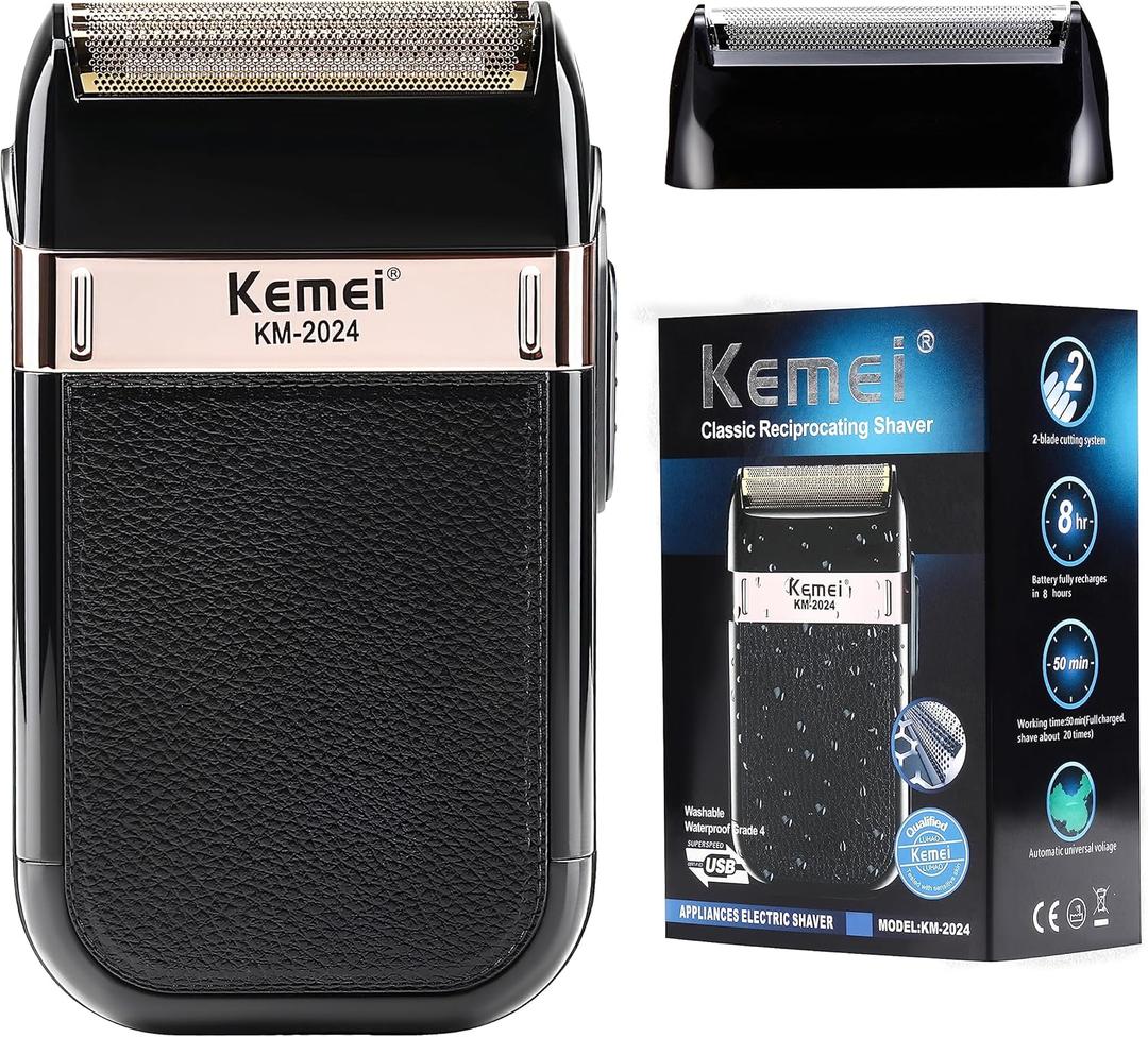 KEMEI Foil Shaver for Men,Waterproof Razor,Cordless Electric Rechargeable Shavers,Trimmer Razors Blade Washable Grooming