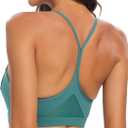 RUNNING GIRL Y-Back Sports Bras for Women, Medium Impact Wirefree Padded Bra Workout Crop Top Longline Sports Bra Push up (L)