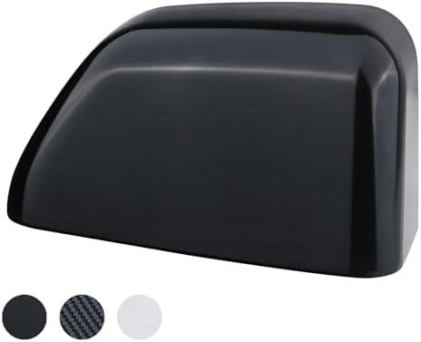 Black Paintable Tow Mirror Cover Cap | For 2017-2024 F250 F350 F450 F550 Super Duty Side by Side Accessories | RH Right Passenger Side Exterior Plastic Rearview Top Half Door Mirror
