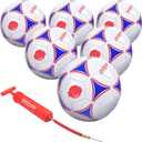 GoSports Premier Soccer Balls - 6 Pack - Sizes 5, with Ball Pump