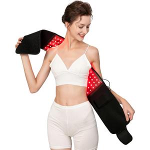 USUIE Red Light Therapy Belt, Infrared Light Therapy Wrap Red Light Therapy Device for Body with Timer for Back Shoulder Waist Muscle Pain Relief for Gift Women Men Gift (Black)