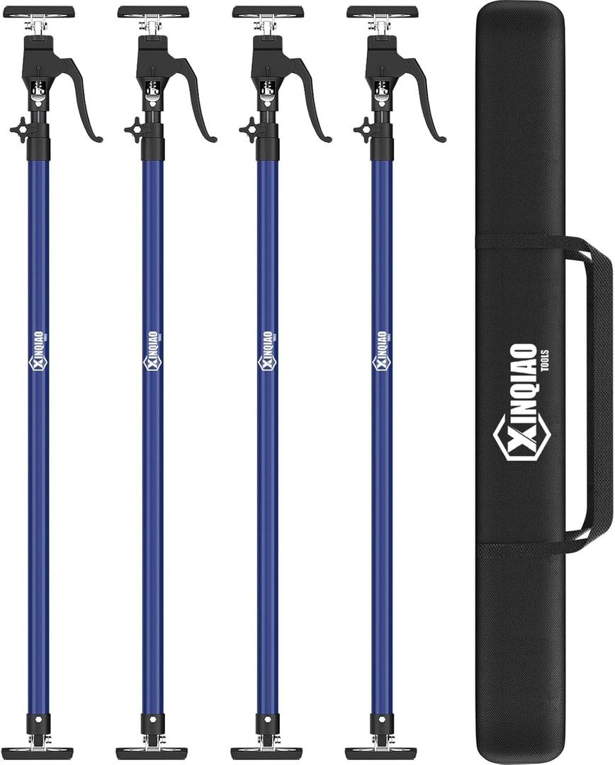 XINQIAO Cabinet Jacks for Installing Cabinets, Heavy Duty Third Hand Tools Adjustable Support Pole from 49.2 in to 114.2 in, 4 PCS