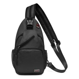 Convertible Sling Bag Crossbody Backpack, 11" Tablet Bags with Headphone Jack Shoulder Bag Casual Pack for Women Men Hiking Travel (Black)