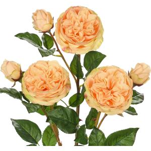 Real Touch Artificial Roses (Set of 3) 23.6" Long Stem Yellow Garden Roses Lifelike Faux Silk Flowers for Wedding Bouquets, Home Decor, Centerpieces & Floral Arrangements