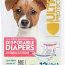 Paw Inspired Disposable Dog Diapers | Female Dog Diapers Ultra Protection | Diapers for Dogs in Heat, Excitable Urination, or Incontinence (12 Count, Small)
