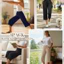 Huukeay 3 Pack Women's Capri Sweatpants Cozy Wide Legs Cropped Capri with Pockets Lounge Jogger Pants Workout Yoga Solid (XL)- Black, Navy Blue, Apricot