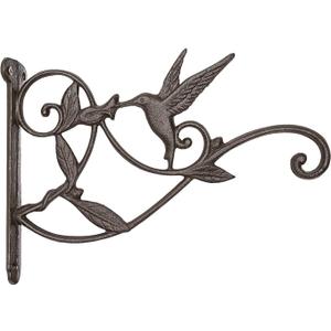 Mkono Hanging Plant Bracket Hook Iron Decorative Plant Hanger for Flower Basket Bird Feeder Wind Chime Lanterns, 1 Pack