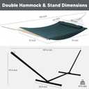 SUNCREAT Hammocks Two Person Hammock with 12ft Stand Included, Max 475lbs Capacity, Heavy Duty Free Standing Hammock, Dark Green
