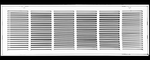 HVAC Premium 36 x 6 Duct Opening Steel Return Air Filter Grille, for 1-inch Filter, Removable Door, Flat Stamped HVAC Vent Cover Grille, Outer Dimensions 38.5 x 8.5