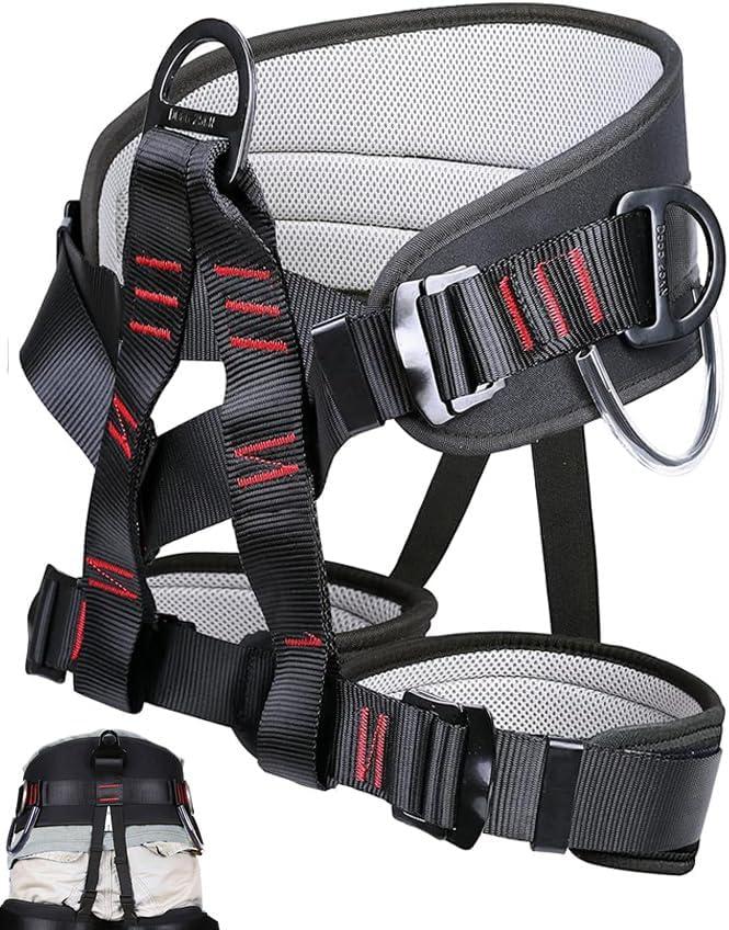 Adjustable Thickness Climbing Harness Half Body Harnesses for Fire Rescuing Caving Rock Climbing Rappelling Tree Protect Waist Safety Belts