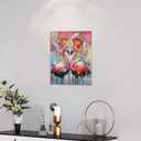 yerretin Flamingo Wall Art Banksy Graffiti Pictures Wall Decor Pink Canvas Painting Modern Home Decoration Artwork for Bathroom Bedroom Living Room Office Framed 12"x16"