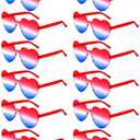 LYMOJOR 12 Pack Independence Day Red and Blue Star/Heart Sunglasses 4th of July Party Sunglasses Patriotic Glasses