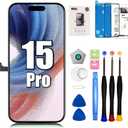 EFAITHFIX for iPhone 15 Pro Screen Replacement 6.1 Inch LCD 3D Touch Display Full HD Digitizer Frame Assembly (A2848, A3101, A3102, A3104) with Repair Tools Kit Screen Protector Waterproof Adhesive