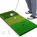 3-in-1 Golf Chipping Mat  Tri-Turf Golf Practice Mat for Indoor & Outdoor Use, Durable Grass Hitting Pad for Driving, Chipping & Putting Training, Portable Backyard Golf Trainer