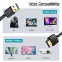 2 x USB to HDMI Adapter Cable, USB to HDMI Male 1080P HD Monitor Display Audio Video Converter Cable Cord for PC/Laptop to Monitor