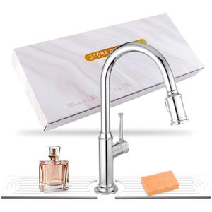 23.6" x 3.9" Faucet Mat for Kitchen Sink, Water Absorbent Diatomite Stone Drying Sink Protectors/Tray, Kitchen Sink Splash Guard Behind Faucet, Fast Drying Faucet Splash Guard for Bathroom Counter