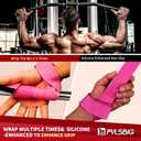 Lifting Straps, wrist straps for weightlifting, workout, Bodybuilding, Powerlifting & Deadlift -With 5mm Neoprene Pads & Anti-Slip Silicone -Extra Wrist Support for Weight lifting Men & Women, Pink