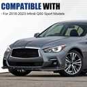 Fit for 2018-2025 Infiniti Q50 Q50L Sport Front Bumper Lip, Gloss Black ABS Air Splitter Chin Body Kit OEM Style