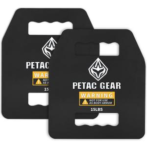PETAC GEAR Tactical Weights Plates For Weighted Vest For Men Workout,5/10/15/20 LBS Weight Strength Training Vests Equipment Workout Gear (Straight)