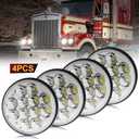 BeaveWAY 4pcs 5.75" 36W Crystal Round LED Headlight Sealed Beam IP68 Waterproof Replacement 4000 4040 5506 H5006 H651 / H466