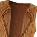 Kids Girls 60s 70s Hippie Costume Pants Set Fringe Vest Peace Flared Pants Outfits Accessories Set (10-12 Years, Blue)