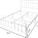 Full Size Bed Frame with Headboard and Footboard Metal Bed Frame Full/Vintage Sturdy/Mattress Foundation/No Box Spring Needed (Full, White)