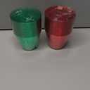 Clear Disposable Plastic Cups, 9 OZ Christmas Red and Green Drinking Cups, Plastic Wine Glasses for Xmas Party Supplies, Wedding, Thanksgiving, Birthday, Holiday, New Year