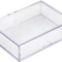 50 Pack Clear Acrylic Card Storage Boxes with Lids  3 1/2" L x 2 1/2" W x 1" H Baseball Card Storage Box, Sports Card Boxes, Magic Card Storage Box and Playing Card Case  Made in USA