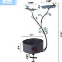 Deck Bird Bath, Bird Bath and Bird Feeder, Flower Planting Pedestal, Deck Mounted Bird Bath, for Garden Balcony Patio Deck Railing Decoration