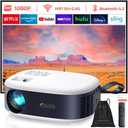 Projector with WiFi and Bluetooth, 1080P Full HD Portable Projector, 4K Supported Outdoor Projector, Lag-free 5G WIFI 6, Compatible with iPhone, Android, PC, TV Stick, PS5, Xbox