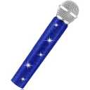 Sanwuta Fake Microphone Prop Sparkly Bling Rhinestones Plastic Play Microphone Pretend Glitter Bedazzled Mic for Cosplay Party Costume(Dark Pink)