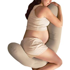 Frida Mom Compact Support 4-in-1 Cooling Pregnancy Pillow, Space-Saving, 56"L