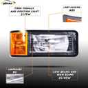 Pair Set headlights for Mack,Replacement Headlamp with turn Signal Bulb Compatible with 1990-2007 Mack CH600 CH612 CH613 CL600 CL700 semi Trucks （DOT and SAE Approved）