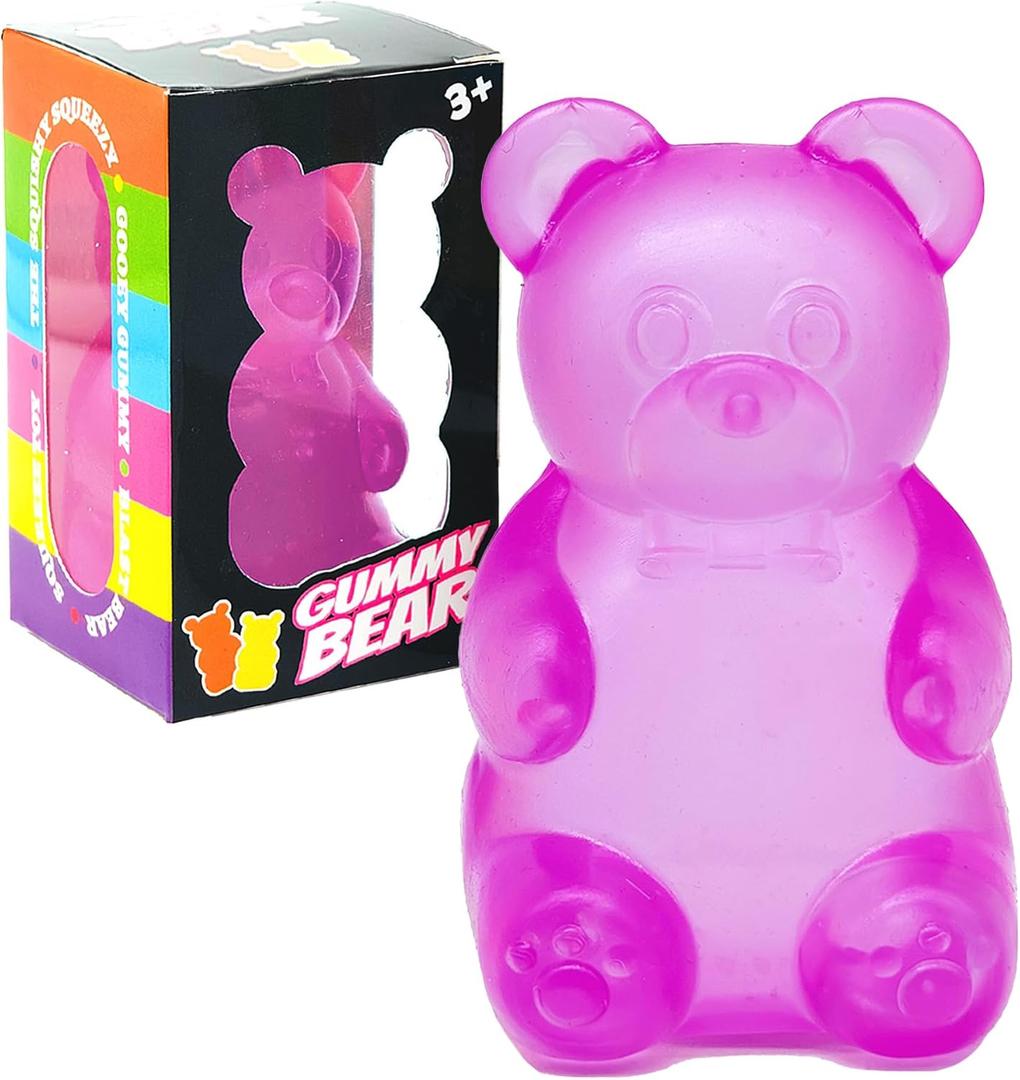 Gummy Bear Toy, Sugar Filled Squishy Toys for Kids Stress Relief - High Density Squeeze Balls for Students Calming - Ultra-Soft Decompression Venting Toys, Standard
