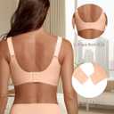 Jelly Wireless Push Up Bra for Women, Seamless Deep V Mesh Bralette, Comfortable Supportive T Shirt Bra No Wire (Beige, XXXL)