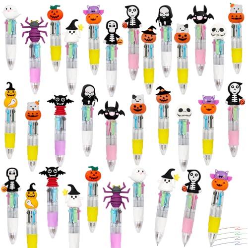 CZWZ 27Pcs Mini Multicolor Pens in One 4-in-1 Cute Pens Bulk for Kids, Ballpoint Pen for Birthdays and Children's Parties, Fun Gifts Assorted Ink Kawaii Pen(Halloween)
