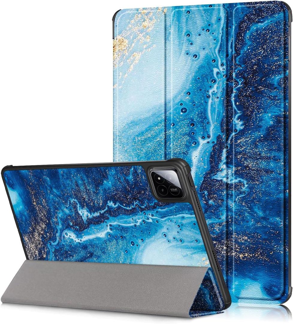 Case Compatible with Xiaomi pad 8/8 pro,xiaomi pad 7/7 pro 11.2 inch 2024 Cover,Slim Stand Back Shell Protective Smart Cover with Auto Wake/Sleep Function (Waves)
