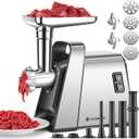 AAOBOSI Meat Grinder Electric, [3000W Max] Meat Grinder Heavy Duty with 2 Stainless Steel Blades & 4 Grinding Plates, Sausage Maker & Kibbe Kit for Home Kitchen Using