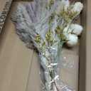 Boho Decor Bouquet - Artificial Flowers and Pampas Grass Decor kit,Mix Dried Flower Arrangement Bunny Tail Home Table Rustic Farmhouse Bedroom Decor (White&beige)