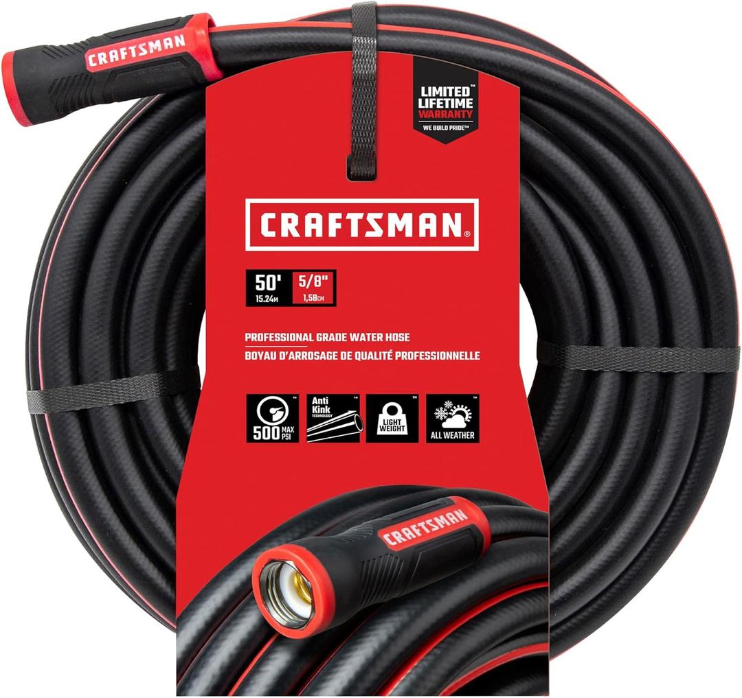 Craftsman Heavy Duty Professional Grade Garden Hose, 50 Feet x 5/8 Inch