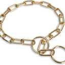 Fur Saver Gold Dog Chain Training Collar,Heavy Duty Chew Proof Stainless Steel Long Link Dog Collar | No-Pull Slip Chain for Small Medium Large Dogs for Easy Control | 56cm (22in)