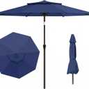 10FT Outdoor Patio Umbrella, 2 Tiers Market Table Umbrella with 8 Sturdy Ribs, Push Button Tilt and Crank, UPF50+ UV Protection for Deck, Pool, Garden and Backyard