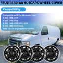 F8UZ-1130-AA Hubcaps Compatible with 1998-2023 Ford Econoline Van E-150 E-250 E-350 E-450 16 inch Wheel Cover Replace F7UZ-1130-AA F8UA-1130-AA F7UA-1130-AA, Set of 4 Packs (Black)