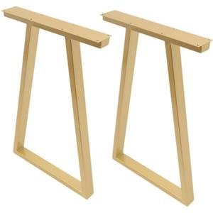 Metal Gold Table Legs 28''Inch 2Pc Trapezoid Metal Table Legs Dining Table Legs Desk Legs Bench Legs for Homes Offices Hotels Bars Without Boards, 45*8*71cm/ 17.7*3.15*28 in